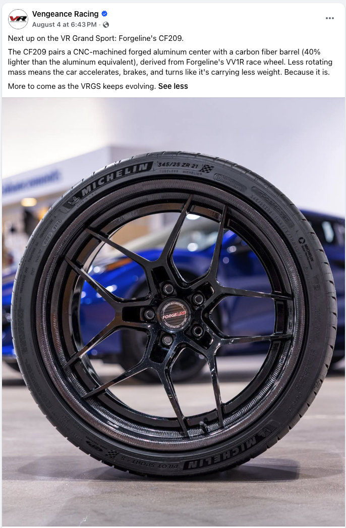 Forgeline Wheels added to Vengeance Racing Grand Sport
